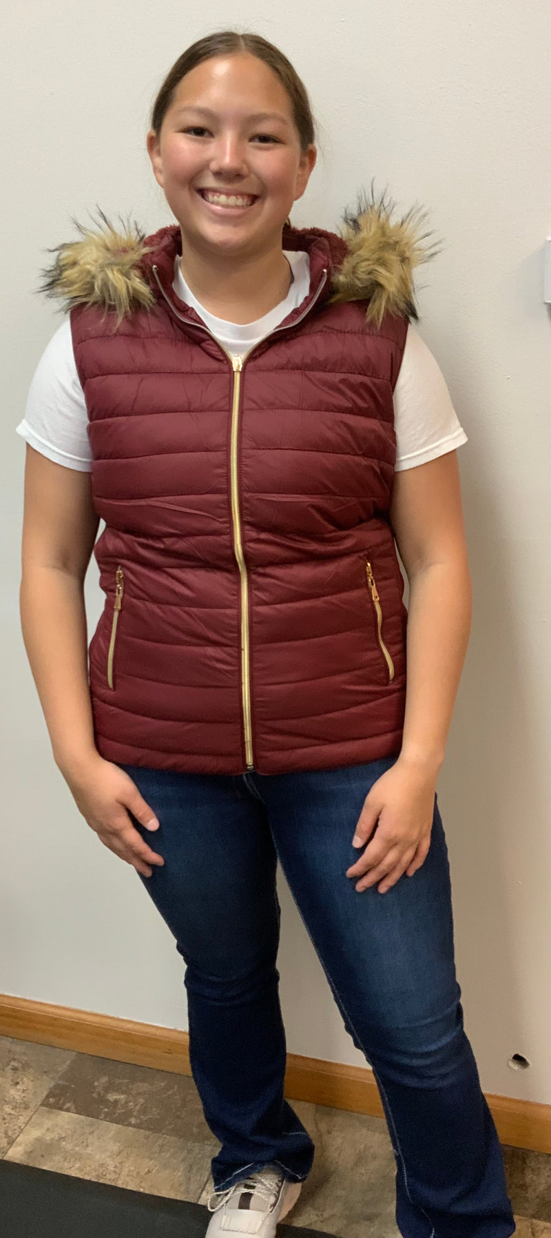 Puffer Vest - Fur Lined Hood