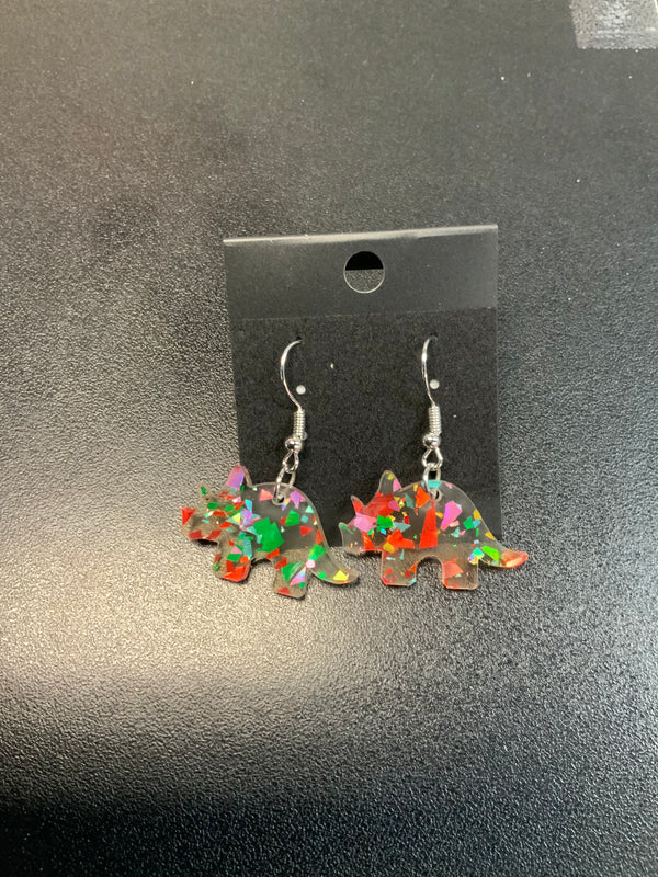 Confetti Dinosaur Earrings