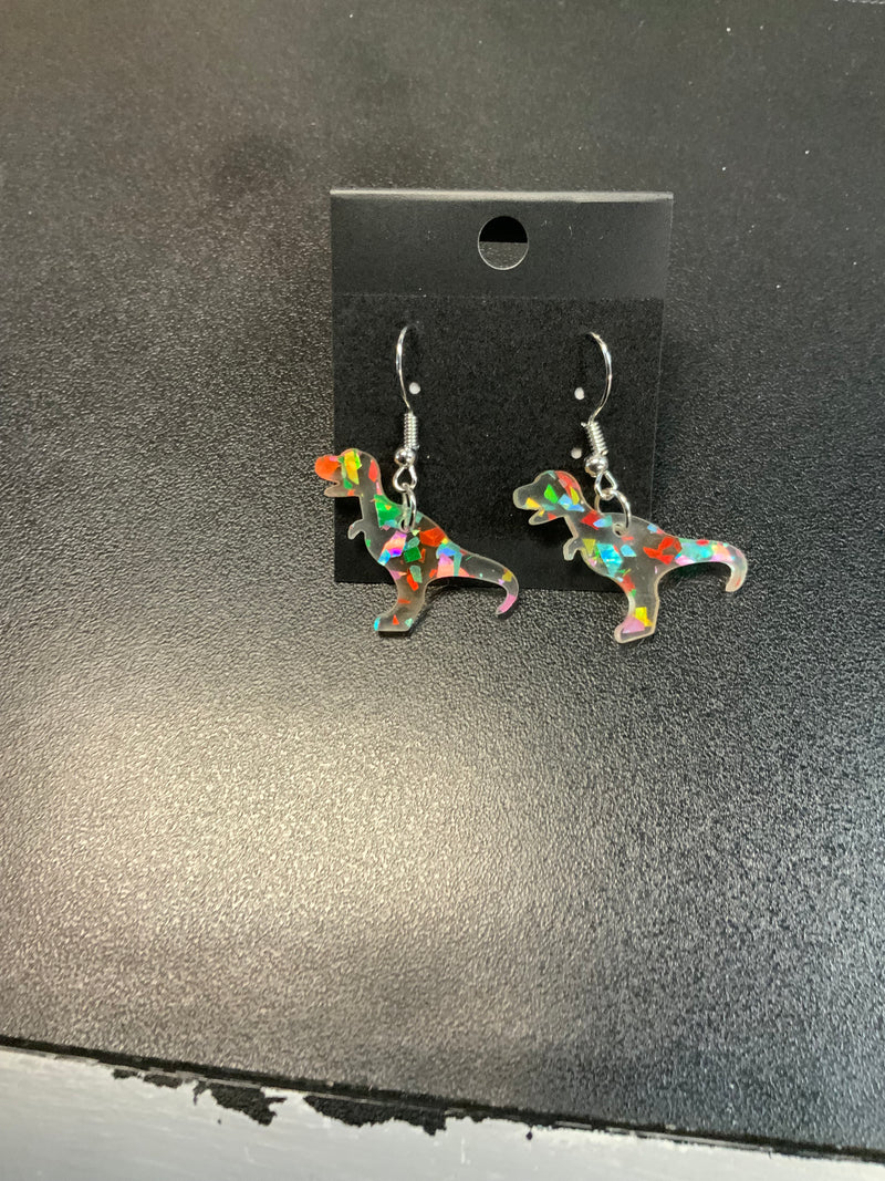 Confetti Dinosaur Earrings