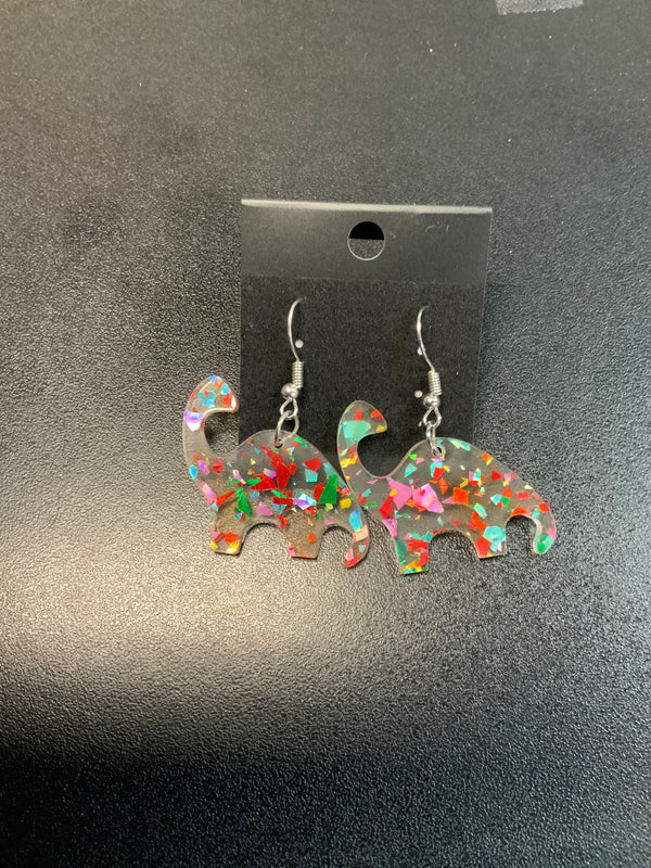 Confetti Dinosaur Earrings