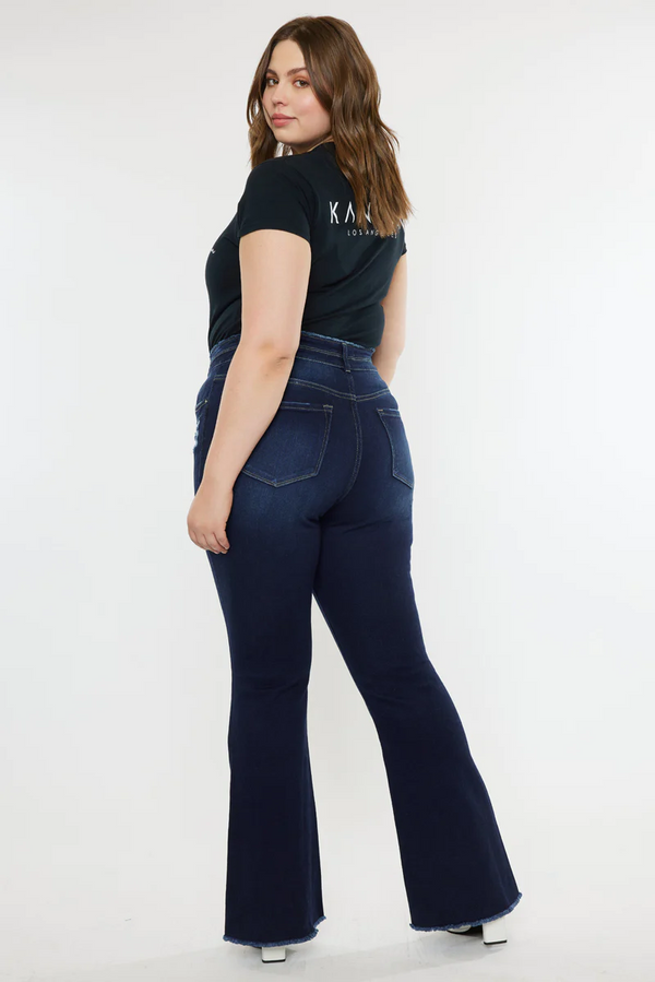 Plus Size High Rise Frayed Kancan Jeans