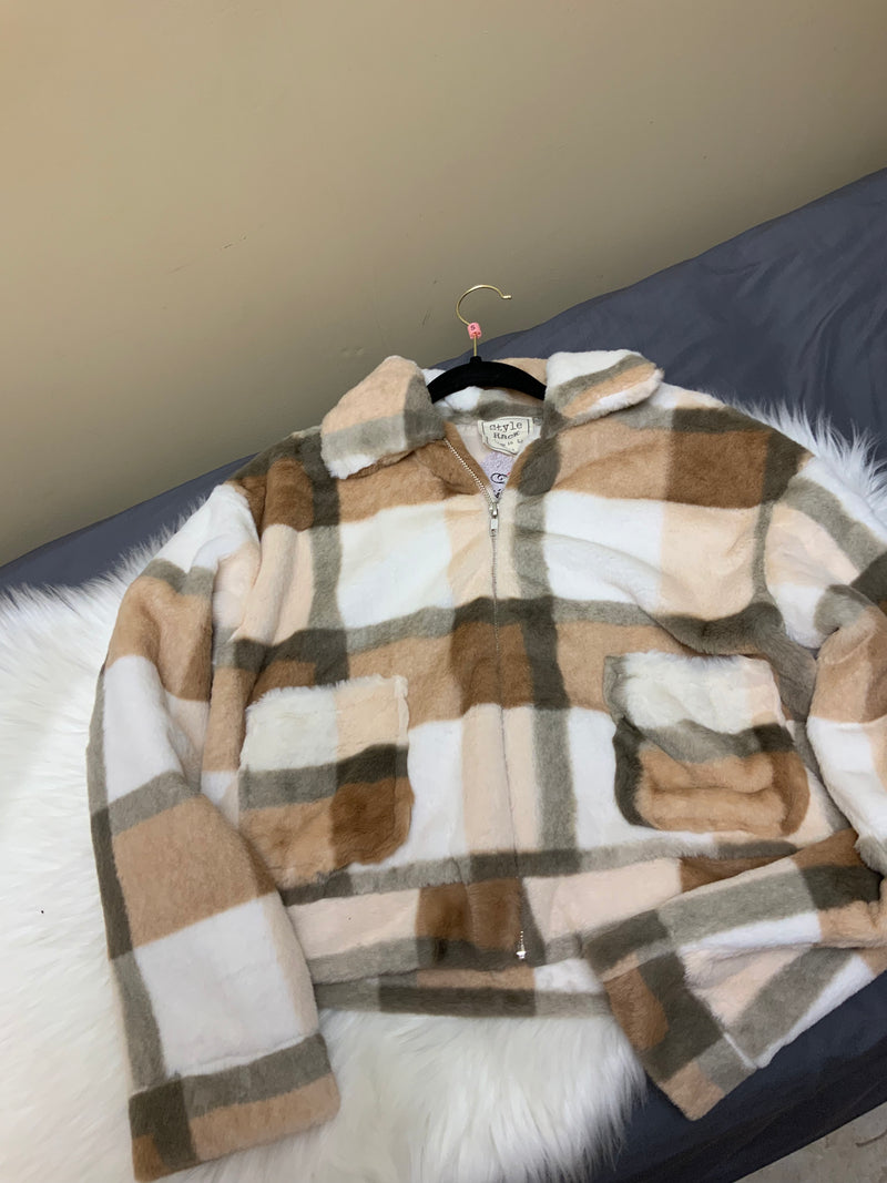 Brown Fuzzy Shacket