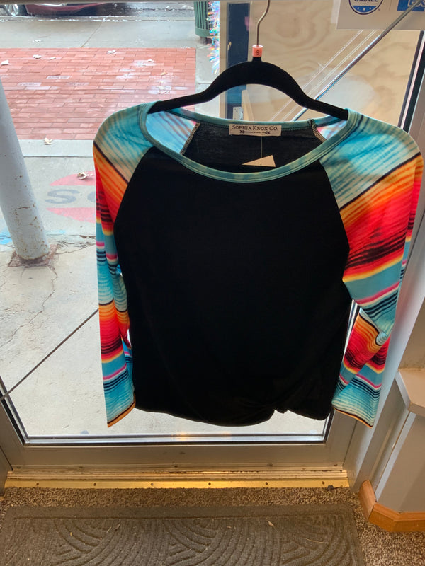 Black Multicolor sleeve Shirt