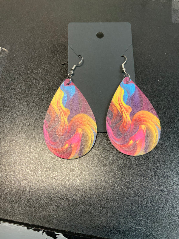 Multi Color Swirl Earrings