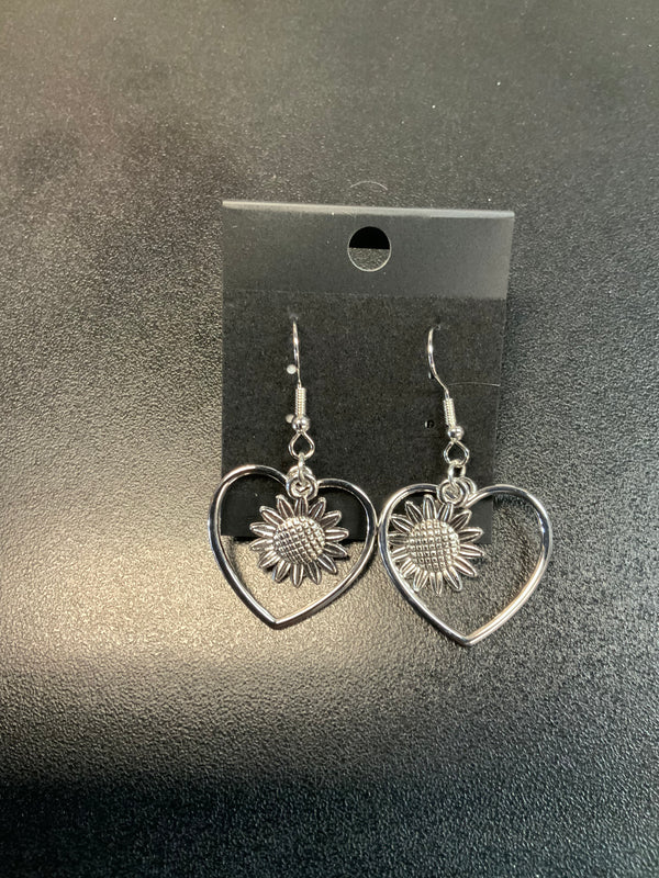 Sunflower heart earrings