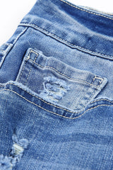 Button Fly Plus Size Denim Shorts