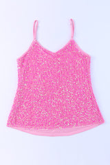 Pink Sequin Tank Top