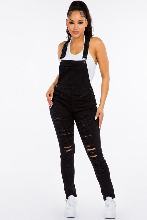 Black Denim Overalls