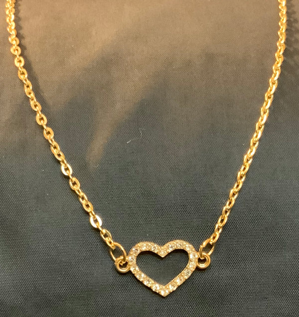Heart Necklace With Crystal Heart
