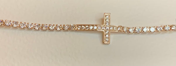 Rose Gold Cross Bracelet