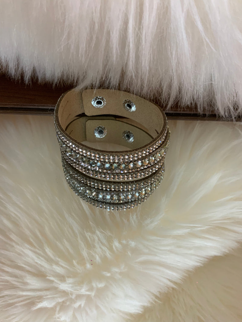 Leather and Diamond Bracelets