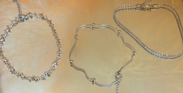 Silver Stainless Steel Anklets