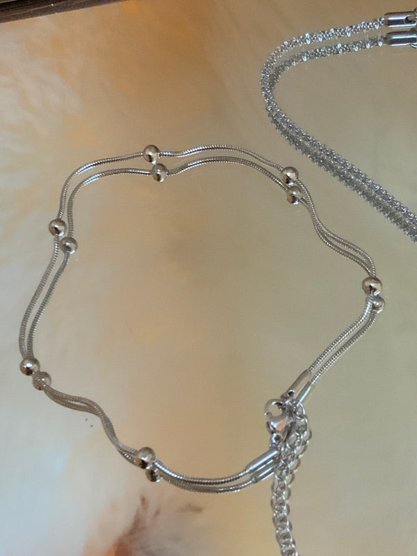 Silver Stainless Steel Anklets
