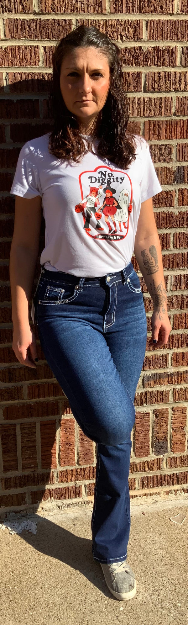 Rhinestone Pocket Jeans