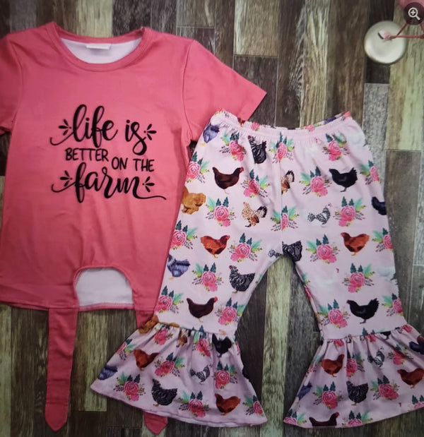 "Life is Better On The Farm" 2 pc outfit