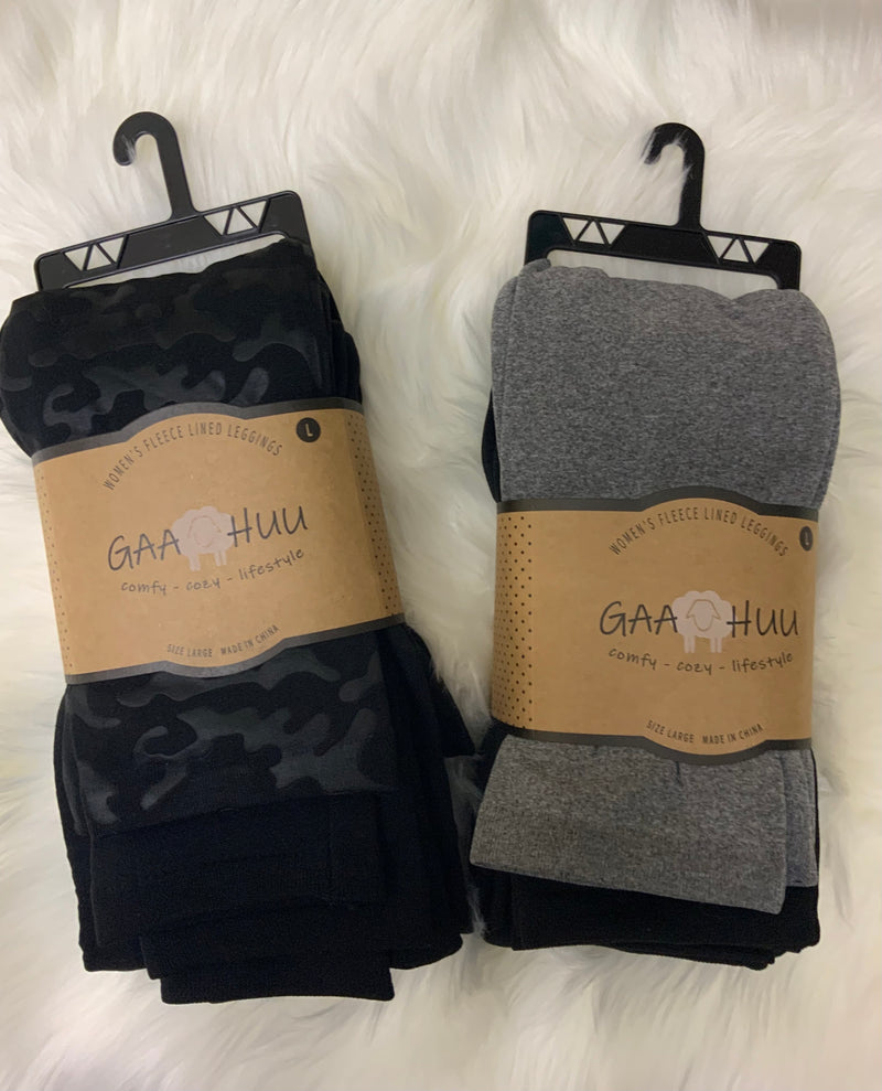 Women's 2 pk Fleece Lined Leggings - Various Colors