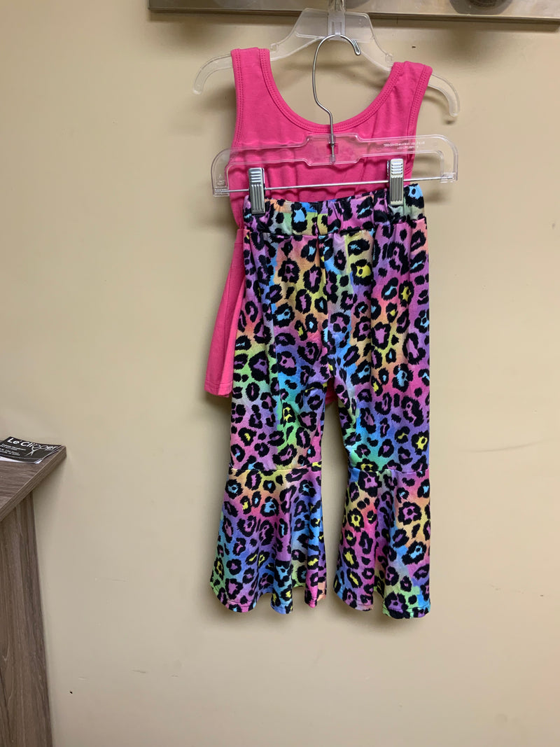 Girls Rainbow and Pink Cheetah 2pc