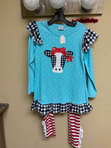 Blue Buffalo Plaid Cow 2pc