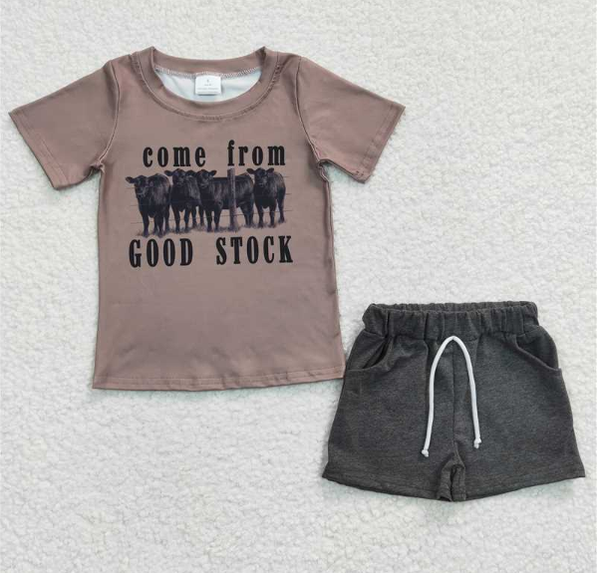 Infant Boys “Come From Good Stock” 2 pc Outfit