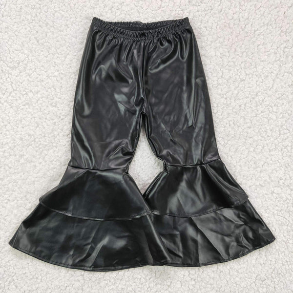 Fancy leather look bell bottoms - Girls