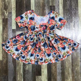 Floral Dress Sky Blue Background