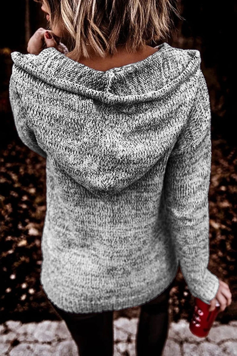 Grey Pullover Hooded Sweater
