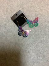 Iridescent Butterfly Metal earrings