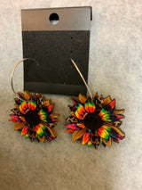 Multi color Sunflower Earrings