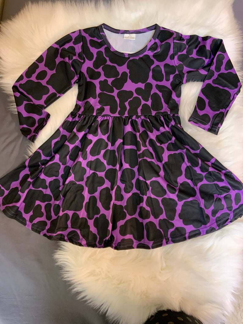 Purple and Black Leopard Dress