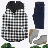 Buffalo Plaid Reversible Vest with Pockets