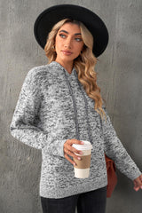 Grey Pullover Hooded Sweater