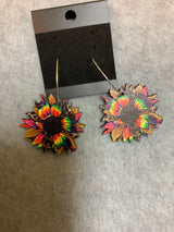 Multi color Sunflower Earrings